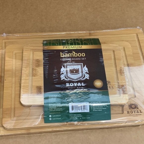 Wood Cutting Board Set of 3 - Bamboo Cutting Board - Kitchen Chopping Board - Picture 2 of 9